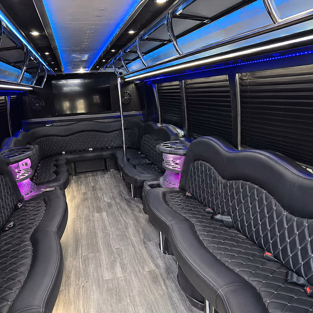 warren party bus rentals inside